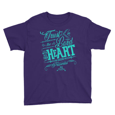 Trust In The Lord - Youth Short Sleeve Tee-Purple-XS-Made In Agapé