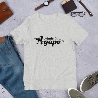 Made In Agapé™ - Cozy Fit Short Sleeve Tee-Athletic Heather-S-Made In Agapé