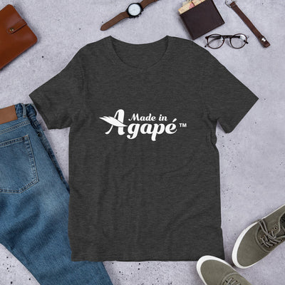 Made In Agapé™ - Cozy Fit Short Sleeve Tee-Dark Grey Heather-XS-Made In Agapé