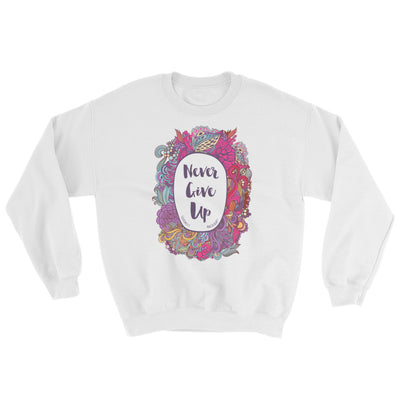 Never Give Up - Women's Sweatshirt-White-S-Made In Agapé