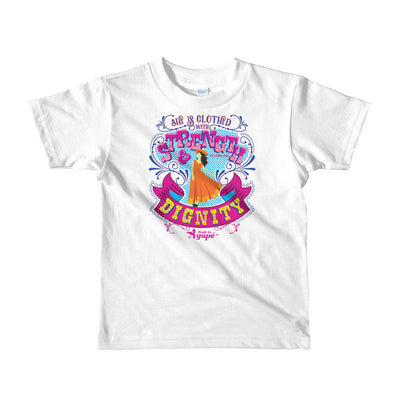 Clothed With Strength And Dignity - Kids T-Shirt-White-2yrs-Made In Agapé