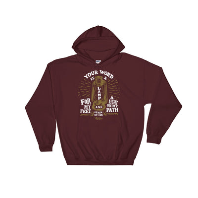 Lamp For Feet And Light On Path - Women's Hoodie-Maroon-S-Made In Agapé