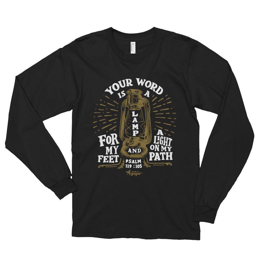 Lamp For Feet And Light On Path - Unisex Long Sleeve Shirt-Black-S-Made In Agapé
