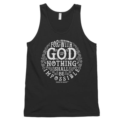 Nothing Impossible With God - Unisex Tank-Black-XS-Made In Agapé