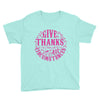 Give Thanks In All Circumstances - Youth Short Sleeve Tee-Teal Ice-S-Made In Agapé