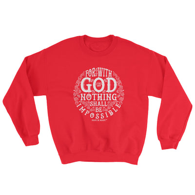 Nothing Impossible With God - Women's Sweatshirt-Red-S-Made In Agapé