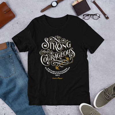 Be Strong and Courageous - Unisex Crew-Black-XS-Made In Agapé