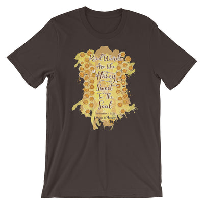 Kind Words Are Like Honey - Cozy Fit Short Sleeve Tee-Brown-S-Made In Agapé