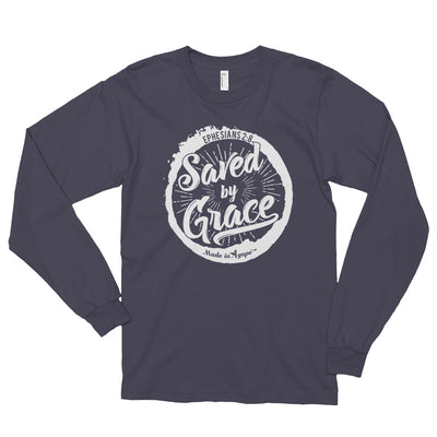 Saved By Grace - Unisex Long Sleeve Shirt-Asphalt-S-Made In Agapé