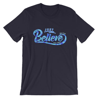 Just Believe - Cozy Fit Short Sleeve Tee-Navy-S-Made In Agapé