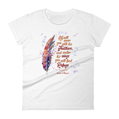 Agapé Feathers And Wings - Ladies' Fit Tee-White-S-Made In Agapé