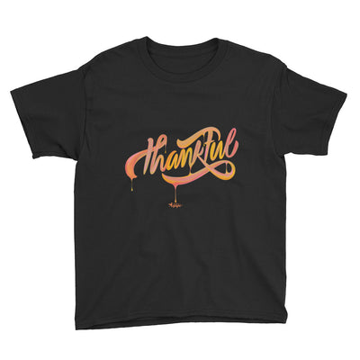 Thankful - Youth Short Sleeve Tee-Black-XS-Made In Agapé