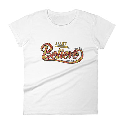 Just Believe - Ladies' Fit Tee-White-S-Made In Agapé