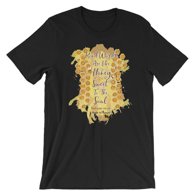 Kind Words Are Like Honey - Cozy Fit Short Sleeve Tee-Black-S-Made In Agapé