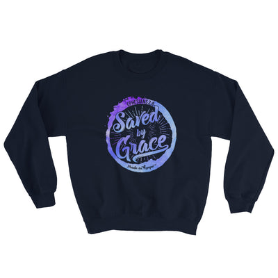 Saved By Grace - Men's Sweatshirt-Navy-S-Made In Agapé
