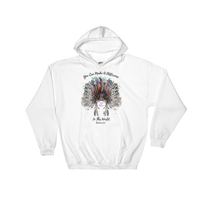 Make A Difference In This World - Women's Hoodie-White-S-Made In Agapé
