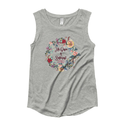 His Grace Is Sufficient - Ladies' Cap Sleeve-Heather Grey-S-Made In Agapé