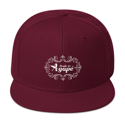Made In Agape™ - Snapback Hat-Burgundy maroon-Made In Agapé