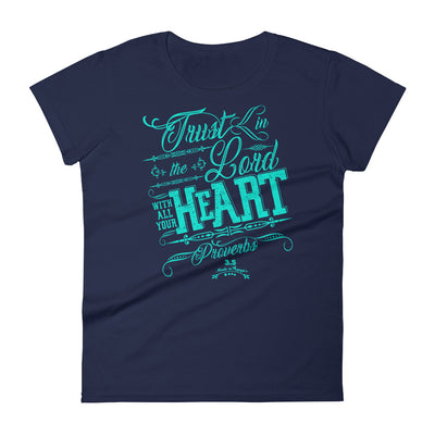 Trust In The Lord - Ladies' Fit Tee-Navy-S-Made In Agapé
