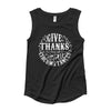 Give Thanks In All Circumstances - Ladies' Cap Sleeve-Black-S-Made In Agapé