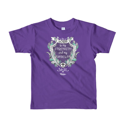 Lord Is My Strength And Shield - Kids T-Shirt-Purple-2yrs-Made In Agapé