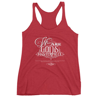 We Are God's Masterpiece - Ladies' Triblend Racerback Tank-Vintage Red-XS-Made In Agapé