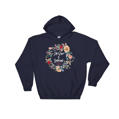 His Grace Is Sufficient - Women's Hoodie-Navy-S-Made In Agapé