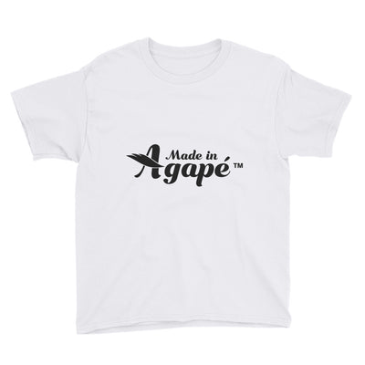 Made In Agapé™ - Youth Short Sleeve Tee-White-XS-Made In Agapé