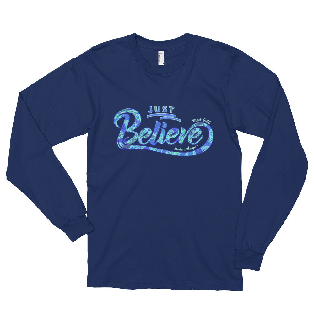 Just Believe - Unisex Long Sleeve Shirt-Navy-S-Made In Agapé