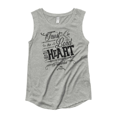 Trust In the Lord - Ladies' Cap Sleeve-Heather Grey-S-Made In Agapé