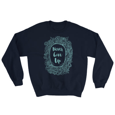 Never Give Up - Men's Sweatshirt-Navy-S-Made In Agapé