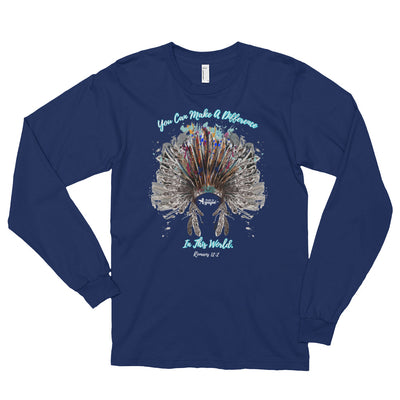Make A Difference In The World - Unisex Long Sleeve Shirt-Navy-S-Made In Agapé