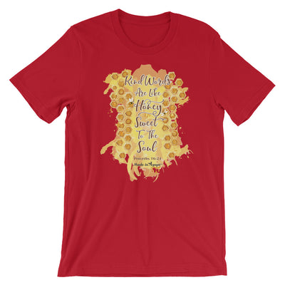 Kind Words Are Like Honey - Cozy Fit Short Sleeve Tee-Red-S-Made In Agapé