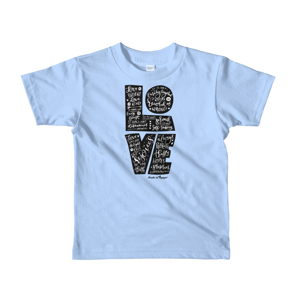 LOVE Is Patient - Kids T-Shirt-Baby Blue-2yrs-Made In Agapé