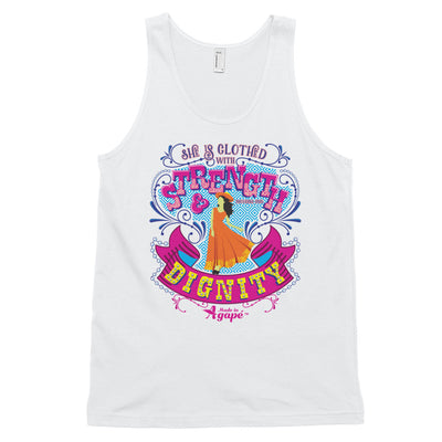 Clothed With Strength And Dignity - Unisex Tank-White-XS-Made In Agapé