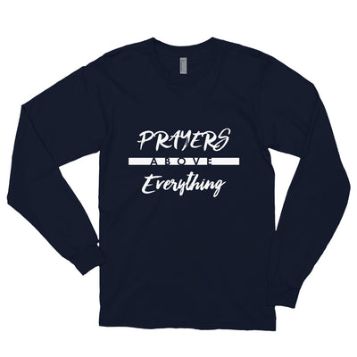 Prayers Over Everything - Unisex Long Sleeve Shirt-Navy-S-Made In Agapé