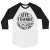 Give Thanks In All Circumstances - Unisex 3/4 Sleeve Raglan Baseball Tee-White/Black-XS-Made In Agapé