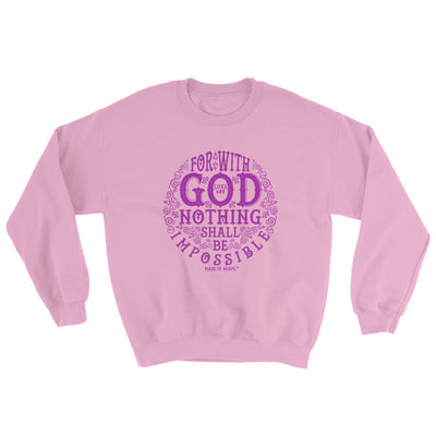 Nothing Impossible With God - Women's Sweatshirt-Light Pink-S-Made In Agapé