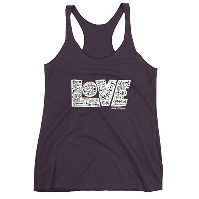 LOVE Protects - Ladies' Triblend Racerback Tank-Vintage Purple-XS-Made In Agapé