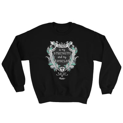 Lord Is My Strength And Shield - Men's Sweatshirt-Black-S-Made In Agapé