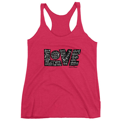 LOVE Protects - Ladies' Triblend Racerback Tank-Vintage Shocking Pink-XS-Made In Agapé