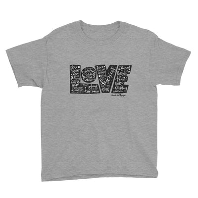 LOVE Protects - Youth Short Sleeve Tee-Heather Grey-XS-Made In Agapé