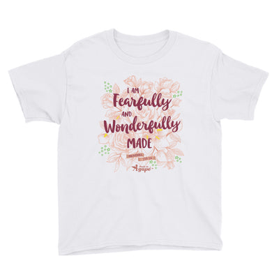 Fearfully And Wonderfully Made - Youth Short Sleeve Tee-White-XS-Made In Agapé