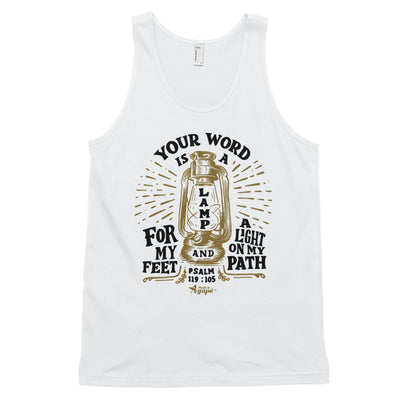 Lamp For Feet And Light On Path - Unisex Tank-White-XS-Made In Agapé