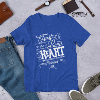 Trust In The Lord - Unisex Crew-Heather True Royal-S-Made In Agapé