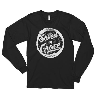 Saved By Grace - Unisex Long Sleeve Shirt-Black-S-Made In Agapé