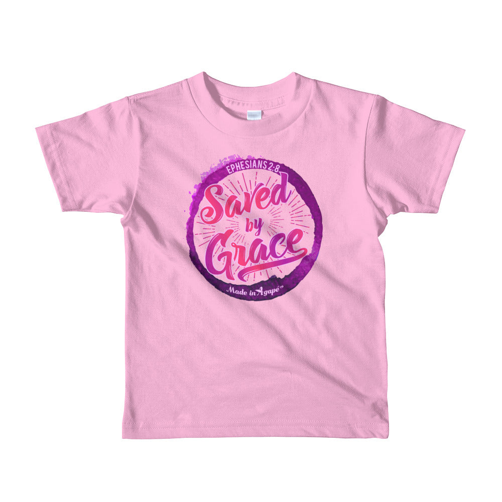 Saved By Grace - Kids T-Shirt-Pink-2yrs-Made In Agapé