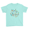 Truly Blessed - Youth Short Sleeve Tee-Teal Ice-S-Made In Agapé