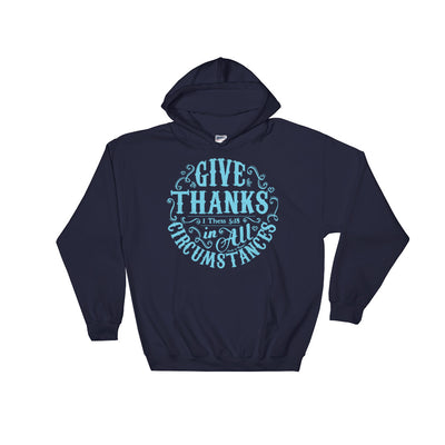 Give Thanks In All Circumstances - Women's Hoodie-Navy-S-Made In Agapé