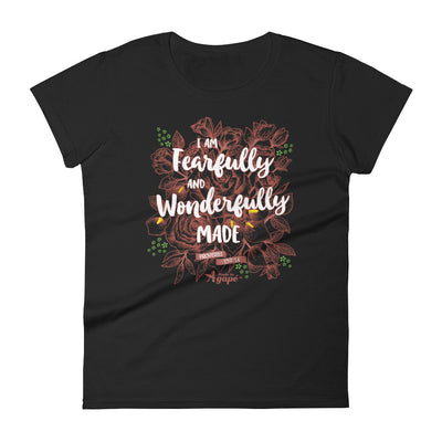 Fearfully And Wonderfully Made - Ladies' Fit Tee-Black-S-Made In Agapé